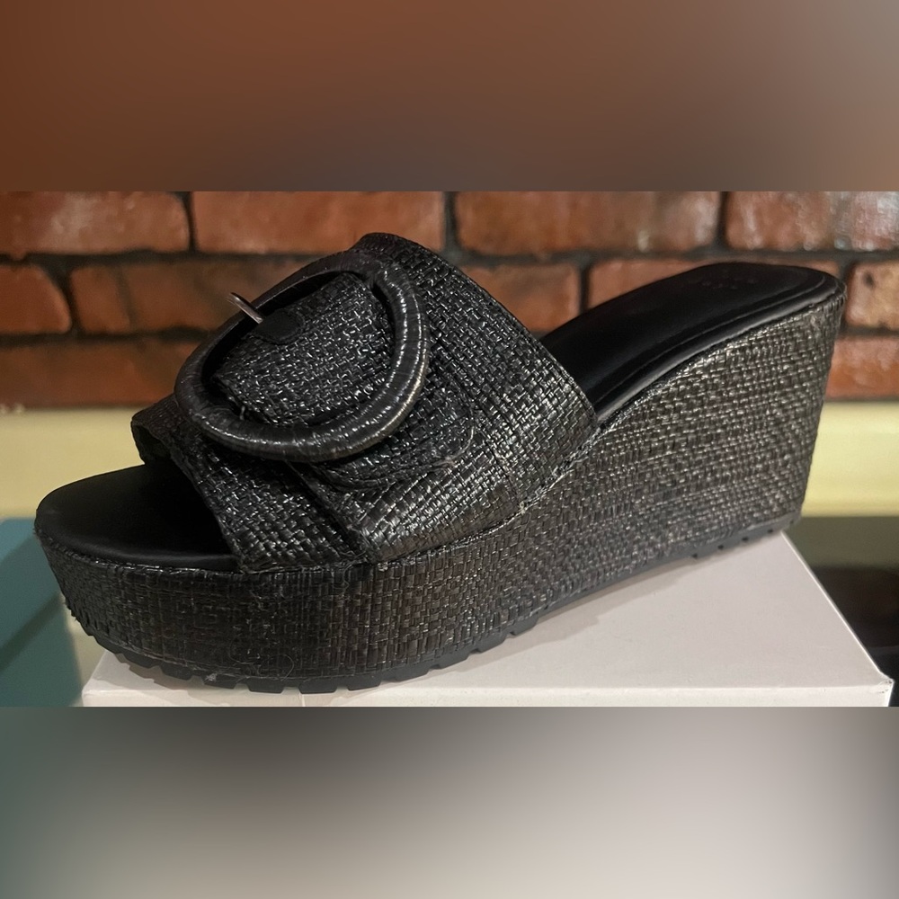 Black Wedge Slip-on